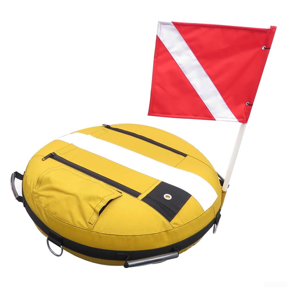 Bouée De Marquage Gonflable Pour Plongée - 112x13 Cm, Nylon 70D, Sécurité Signalisation, Orange