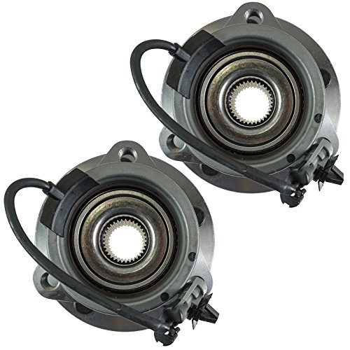 Image of TRQ Front Driver and Passenger Side Wheel Bearing and Hub Assembly Set 2 Piece Compatible with 03-07 Saturn Ion 4 Wheel ABS 5 Lug Wheels 05-10 Chevrolet Cobalt 06-11 HHR 07-09 Pontiac G5