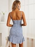 FXXYLD Robe Courte sans Manches pour Femme Été Cravate Dossier Cravate Housse à Impression Florale Longueur au Genou décontractée pour la fête sur