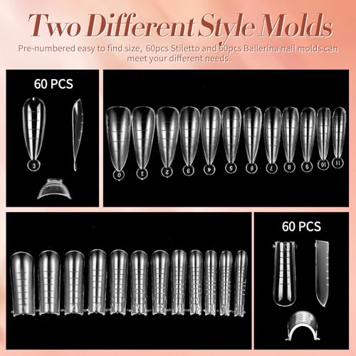 BORN PRETTY Poly Extension Gel Kit-12 Colors Extension Nail Gel Kit Nude Clear Jelly Pink All-In-1 Kit Builder Glue with Nail Lamp Base Top Coat Set Nail Forms French Manicure Ideal Gifts - Thumbnail 6