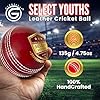 ONEGlobal Select Leather Cricket Ball for Matches, Practice and Training | Senior 5.5oz & Junior 4.75oz Options | Genuine Leather and Durable Hard Cricket Balls in Red, White, Pink or Red&White #2