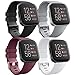 Produktbild Wanme Kompatibel für Fitbit Versa Armband Fitbit Versa 2 Armband, TPU Silikon Sport Verstellbares Ersatzarmband für Fitbit Versa 2 und Fitbit Versa (01 Black+Wine Red+White+Gray, Small)