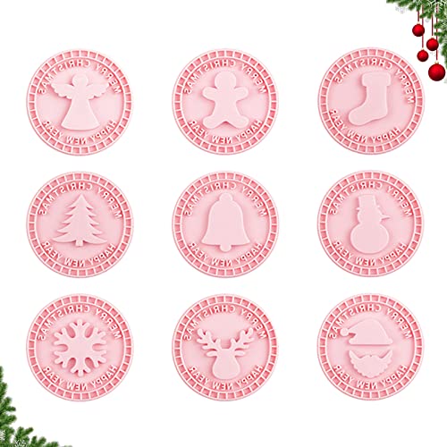 Moldes para galletas de Navidad, cortador de galletas, moldes para decoración de tartas, galletas, galletas, hornear, cocina (Christmas C) Cover