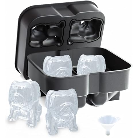 Spespo Dog Ice Cube Tray with Lid, Large Bulldog Ice Cube Moulds,BPA Free Silicone Ice Cube Maker for Freezer, Whiskey, Cocktail and Party Drinks (Dog Shape) Cover