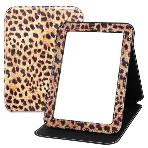 Espejo de maquillaje plegable de viaje rectangular portátil