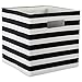 DII Foldable Fabric Storage Container 13 x 13 x 13", Stripe Black, Large,