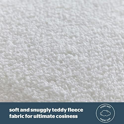 Silentnight Supersoft Thermal Mattress Protector - Double Mattress Cover with Teddy Bear Fleece Thermal Properties, Fitted Skirt, Machine Washable and Hypoallergenic - Double Bed, Cream (565264GE)