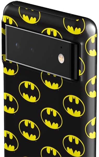 Skinit Pro Phone Case Compatible with Google Pixel 6 - Officially Licensed DC Comics Batman Logo All Over Print Design