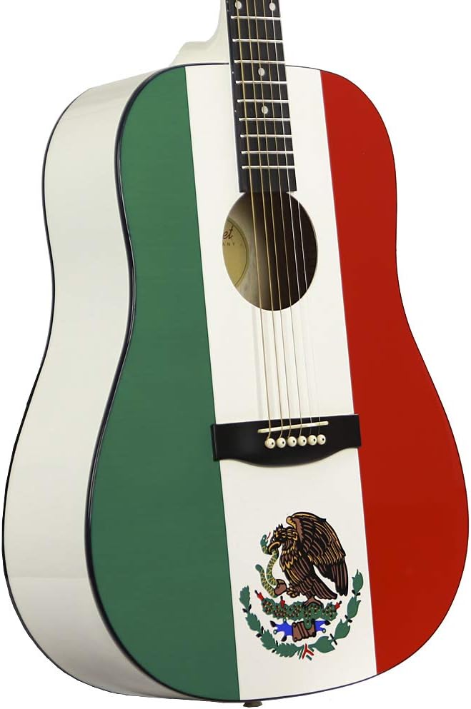 Main Street Guitars MAMF Dreadnought Acoustic Guitar in Mexican Flag Finish
