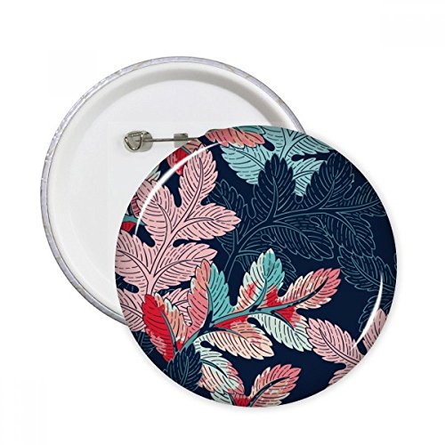 Badge rond pour vêtements ternes avec pin's motif feuille dessin art multicolore