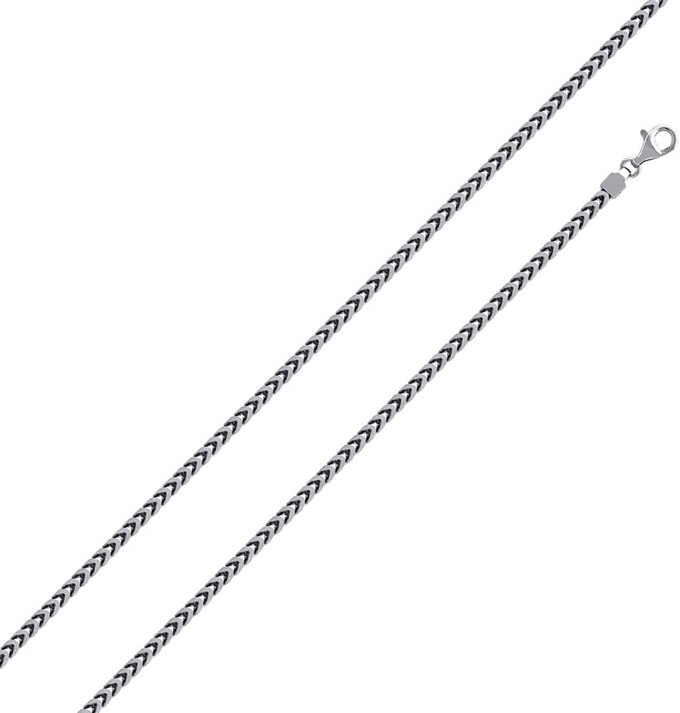 CloseoutWarehouse Rhodium Plated Sterling Silver Franco 180 Chain 1.8mm