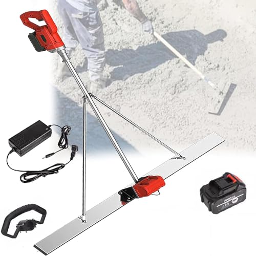 Vibrador de hormigón eléctrico, herramienta vibradora de acabado de hormigón con regla eléctrica de 6000 Rpm, máquina aplanadora de regla de cemento accionada por cuchilla, herramienta,1Battery-2M