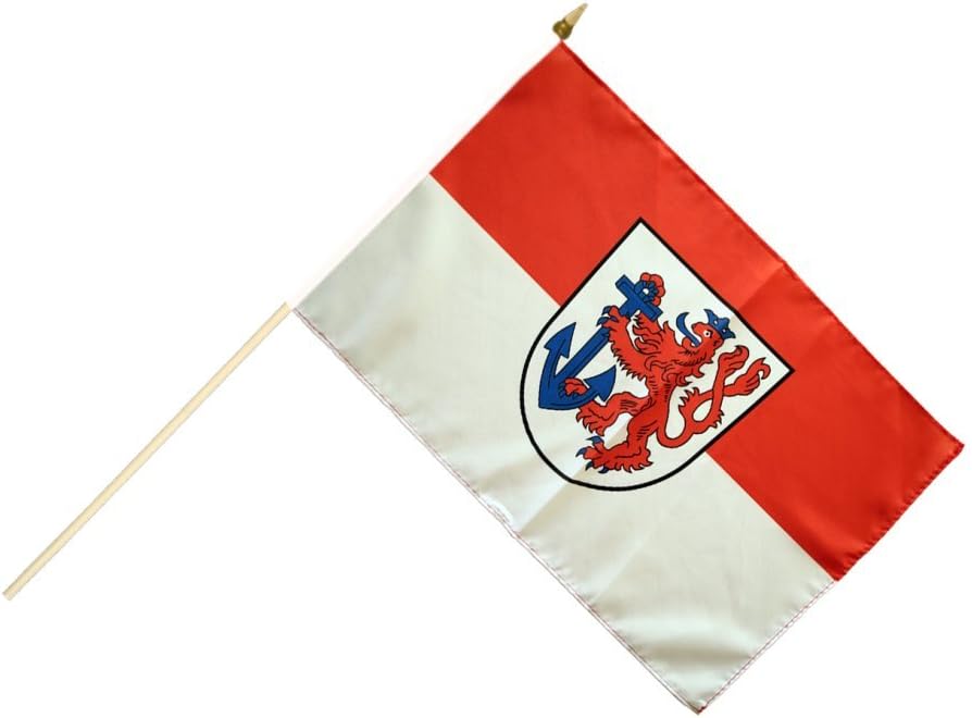 Flaggenfritze Stockflagge Deutschland Stadt D sseldorf 30 x 45 cm - handlich zum Schwenken Dekorieren und Flagge zeigen