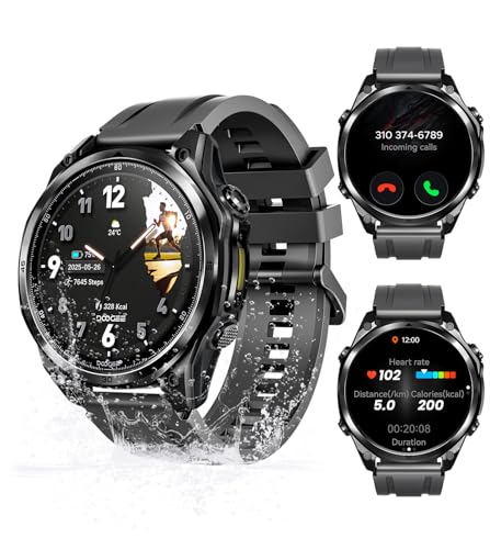 DOOGEE Anywise W1 LITE Smartwatch Herren,5 ATM wasserdicht,12 Tage Akku,1,43 AMOLED HD,170+ Sportmodi, Bluetooth-Anrufe, Kompatibel mit Android/iOS，Autonomie/Herzfrequenz/SpO2/Schlafmonitor
