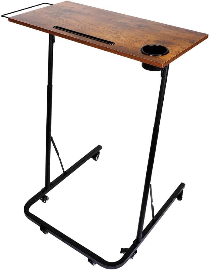 Adjustable Bike Trainer Fitness Desk - Treadmill Desk Workstation for Indoor Cycling - Portable Bike Trainer Fitness Desk with Lockable Wheels