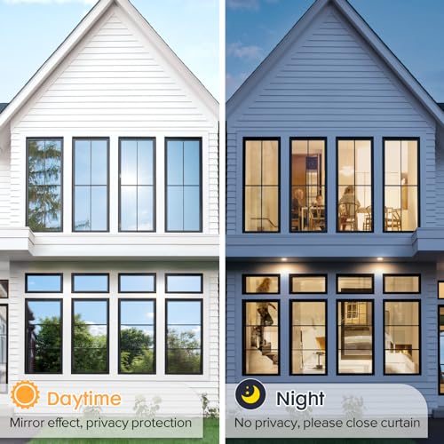 Image of LUTE One Way Window Tint for Home, Black Silver, 35.4 inch x 78.7 inch