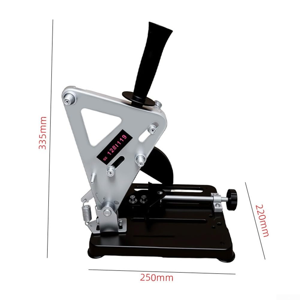 Soporte para amoladora angular con tensor ajustable para amoladoras de 100/125/150 mm, soporte estable de pieza de trabajo y rendimiento de corte seguro