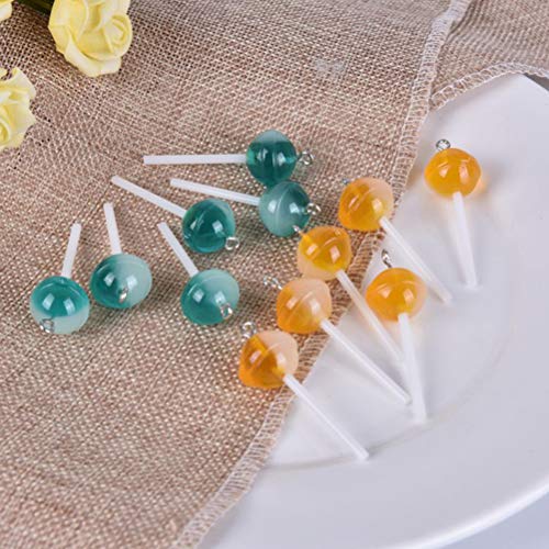 Welecom 50 Pcs Lollipop Resin Charms Transparent Lollipop Charms Candy Slime Beads Resin Flatback Pendants With Hole Key Ring Chain Earring,Key,Phone,Bracelets,Necklace Jewelry Diy Making Craft #TOP5