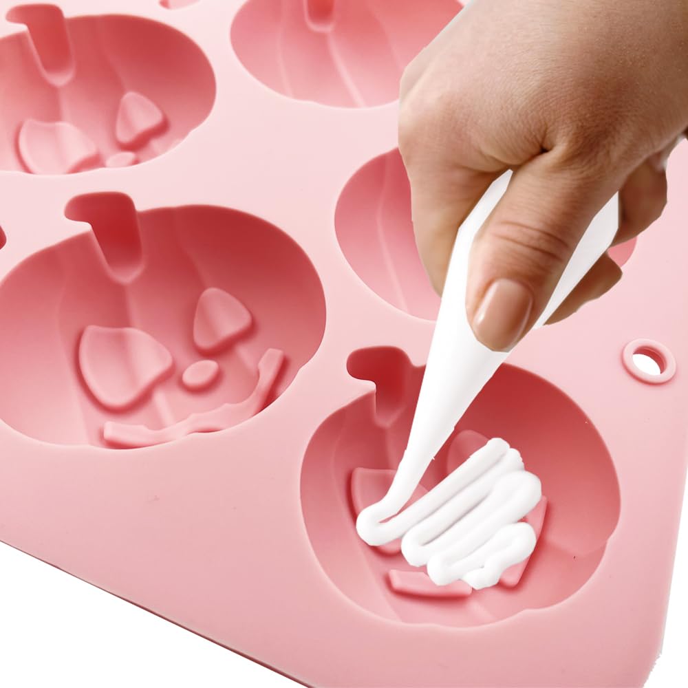 2 Stück 3D-Kürbis-Silikonformen – Für Kerzen, Schokolade, Seife, Desserts, Halloween-Deko | Lebensmittelecht, Hitzebeständig (-40°C Bis 240°C)