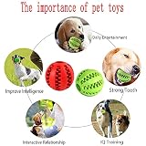 OUOQI Hundespielzeug Ball,2er Pack Kauspielzeug aus Naturkautschuk,Hundeball mit Zahnpflege-Funktion,Naturgummi Hund Feeder Ball,Bissfestes Hundespielzeug,Für kleine Hunde (5cm)