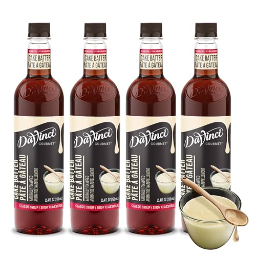 Image of DaVinci Gourmet Classic Cake Batter Syrup, 25.4 Fluid Ounces (Pack of 4)