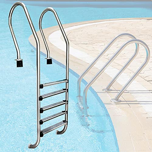 Escalera para piscina de acero inoxidable con 2-5 peldaños miniatura 1