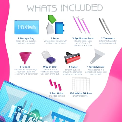Craft Fusion Diamond Painting Tools and Accessories - Diamond Art Kits for Adults and Kids - DIY Gem Art Supplies for Adults