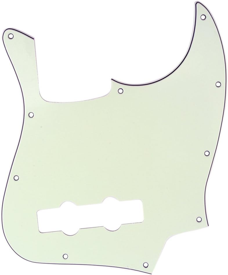 Musiclily 10 Hole J Bass Pickguard for Fender American/Mexican Made Standard Jazz Bass, 3Ply Ivory
