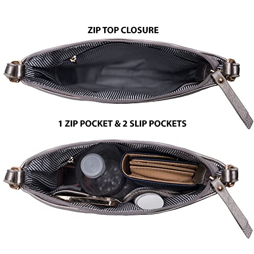 Image of Solene Crossbody Bag Functional Multi Pocket Messenger Purse Top Zip Closure Shoulder Handbag With Adjustable Strap