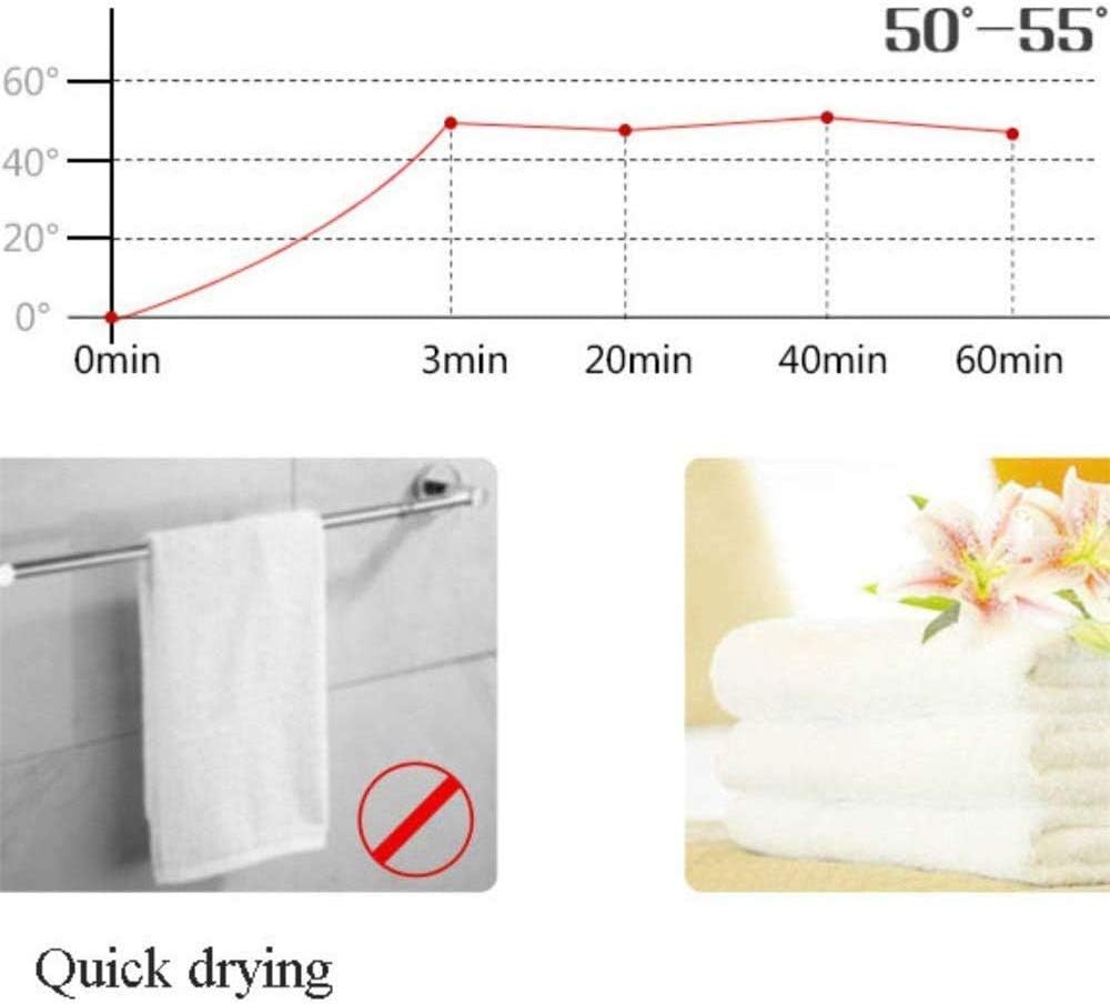 Heated Towel Rack, Wall Mounted Towel Warmer with 3 Bars Stainless Steel Electric Towel Rack and Drying Rack for Bathroom, Gold
