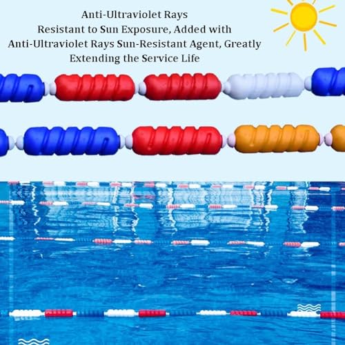 Sicherheits-Pooltrennseil – 18 m (59,05 Fuß) schwimmende Bahntrennleine, robuste 9 cm Barriere für die Sicherheit in Innen- und Außenpools, verbesserte Sicherheitslösung für Kinder und Haust