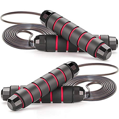 2 Pack Adjustable Jump Rope for Workout, Fitness Jump Rope for Men Women and Kids, Speed Jumping Rope for Exercise…