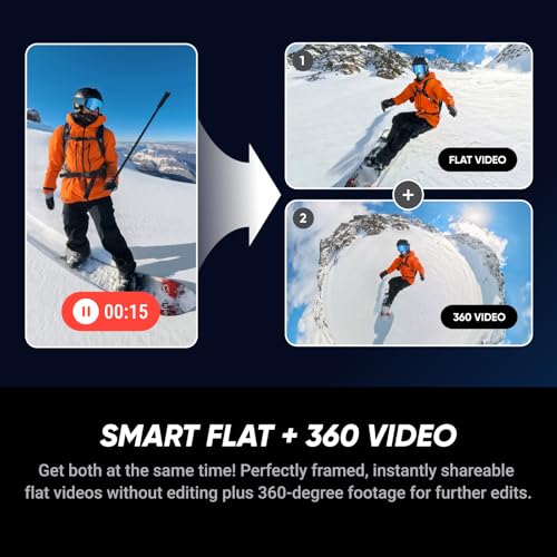 Image of Insta360 X5 Ski Bundle - Waterproof 8K 360 Camera, Invisible Selfie Stick Effect, Leading Low Light, Rugged & Replaceable Lens, 3-Hour Battery, Clear Audio, Stabilization