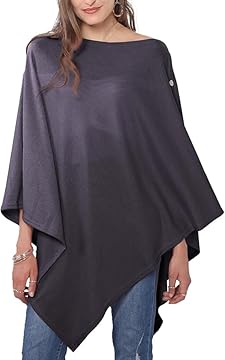 DiaryLook Poncho da Donna con Bottoni, Stile Cashmere, Scialle Multiway, Sciarpa Avvolgente (Kaki), Cachi, Taglia Unica