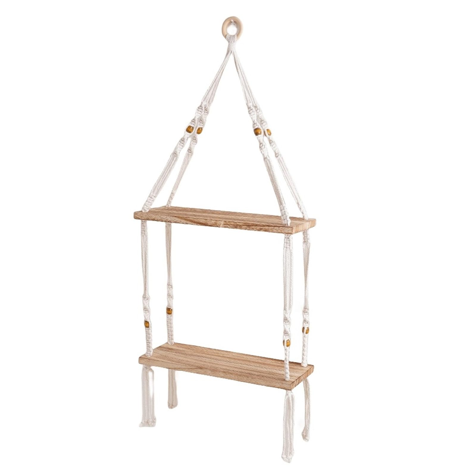 Kalttoy B Cotton Rope Shelf Wall Mounted Storage Rack Fashionable Floating Shelf Handwoven Wall Organizer For Plant Rack