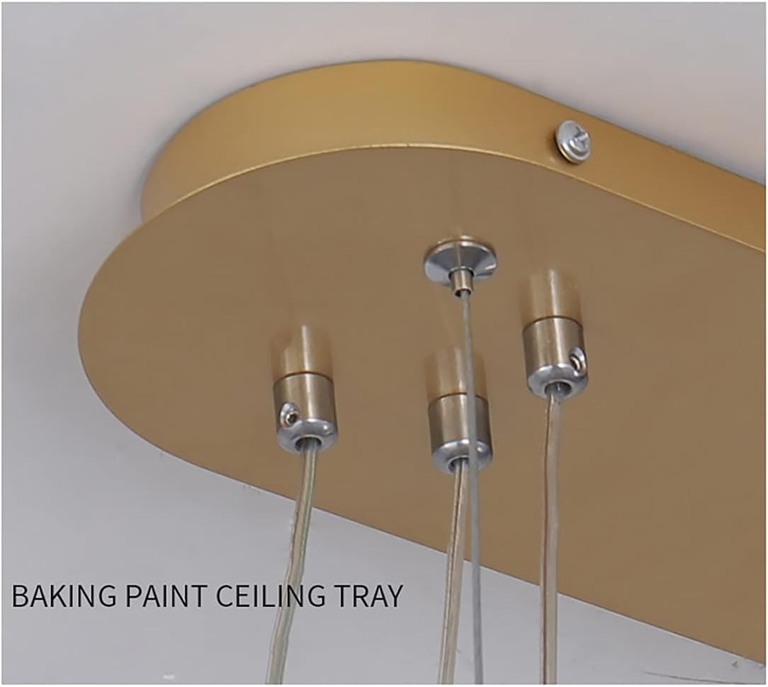 Buy 1 get 1 TOVINX 29.5 Modern LED Ceiling Flush Mount Hanging Lamp Circular 45W Remote Dimming Light Fixture 47.2 Adjustable Hanging Wire Pendant Lighting for Dining Room Kitchen Island Office(Gold)