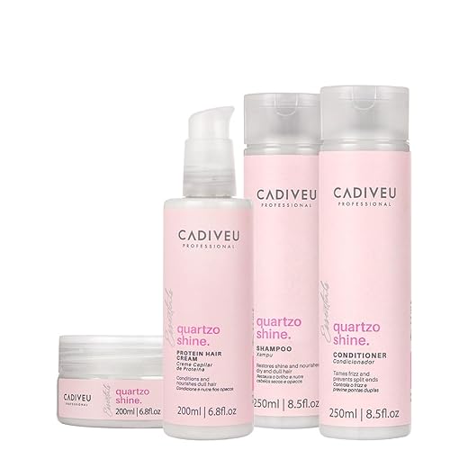 Kit Cadiveu Professional Quartzo Shine Shampoo Condicionador Máscara e Protein Hair Cream (4 produtos)