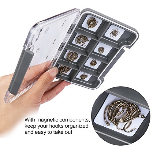 Goture 120Pcs Fly Barb Fishing Hooks With Magnetic Components Box – High Carbon Steel Fly Tying Fishing Hooks Kit #TOP2