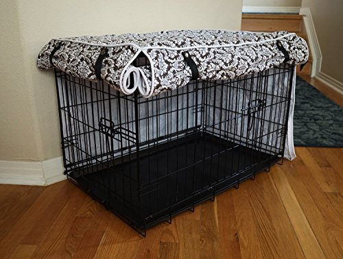 528zone Designer Brown Damask Dog Pet Wire Kennel Crate Cage House Cover (Small, Medium, Large, XL, XXL) (Small 24x18x21… - Image 4