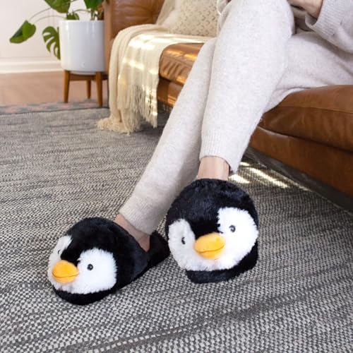 Fuzzy Penguin Slippers for Women and Men - Fluffy Plush Animal Slippers for Adults2