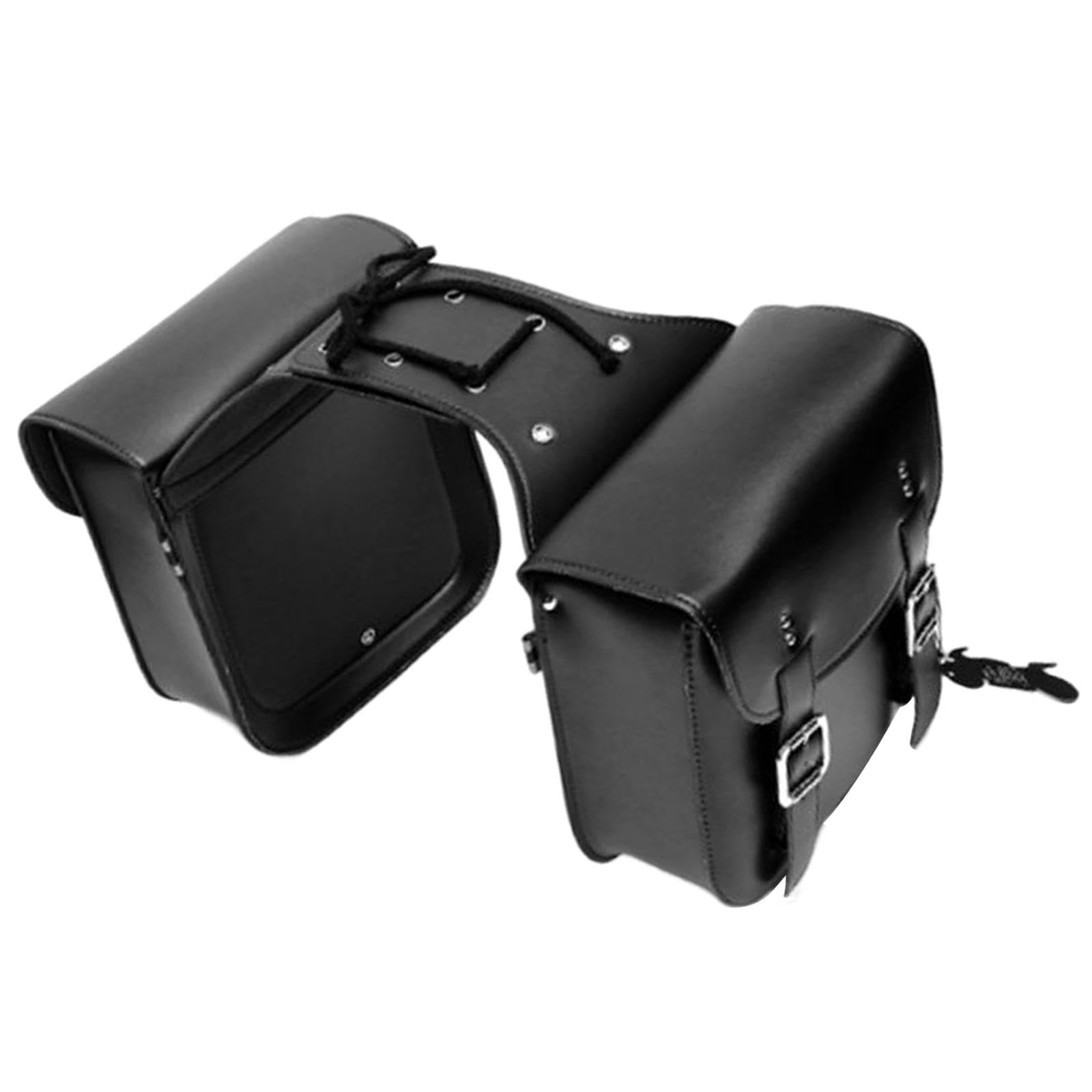 Borse da sella per moto, borse laterali per attrezzi Borse laterali universali in pelle PU di grande capacità Borsa da viaggio per moto Accesso rapido, Nero