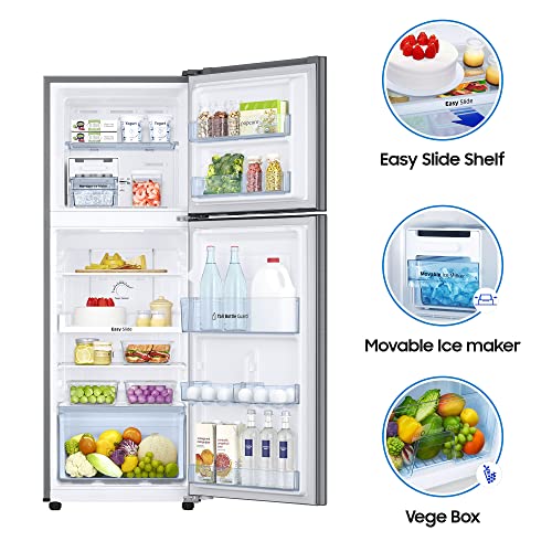Image of Samsung 253 L 1 Star with Inverter Double Door Refrigerator Appliance (RT28A3021S8 /HL, Grey, Elegant Inox)