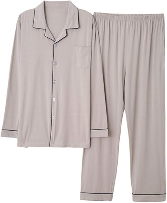 Amazon パジャマ メンズ 長袖 前開き ルームウェア 春 秋 コットン ソフト Xl 紳士 男性 男の子 主人 旦那 入院 プレゼント ギフト カラー１ ルームサプリ シンプルデザイン 部屋着 長袖 セット 前開き 上下 ペア 夫婦 吸汗 通気