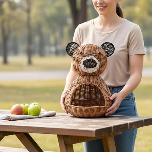 Corbeille tressée ourson pour enfants : le cadeau de naissance idéal et utile