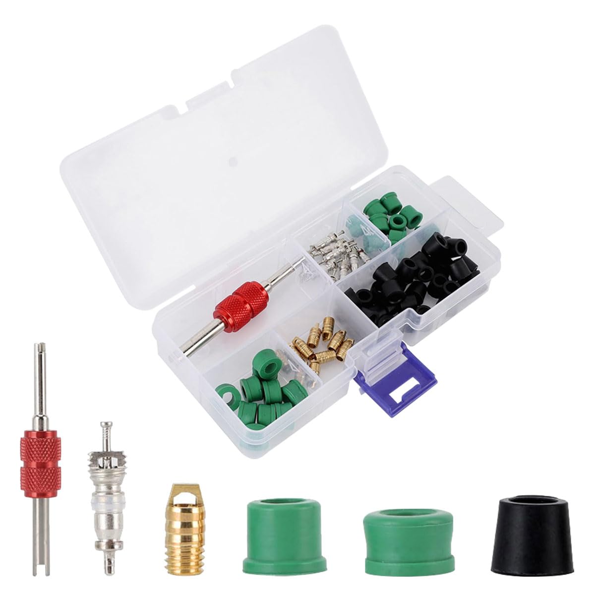 71PCS Car Air Conditioning Repair Kit Yellow Jacket HVAC Hose Gasket Tool Set Universal Valve Core Remover A