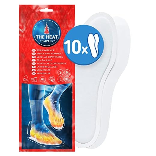 THE HEAT COMPANY Plantillas Calentadoras - 10 Pares - Extra CÁLIDO - Calentadores Pies - 8 Horas de pies Calientes - Calor instantáneo - Activado por Aire - Puro Natural - Tamaño Small: 36-38