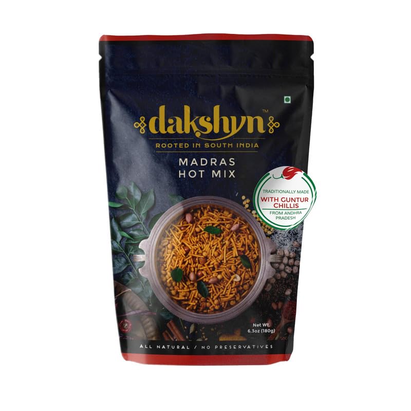 Dakshyn Madras Hot Mix 180g | Ready to Eat Namkeen Snacks | Farsan Snacks Namkeen | Chivda Mixture | Madras Mixture South Indian | Peanuts Mixture | No Preservatives | Organic Mixture Namkeen (B0CWS29S9B) Amazon Price History, Amazon Price Tracker