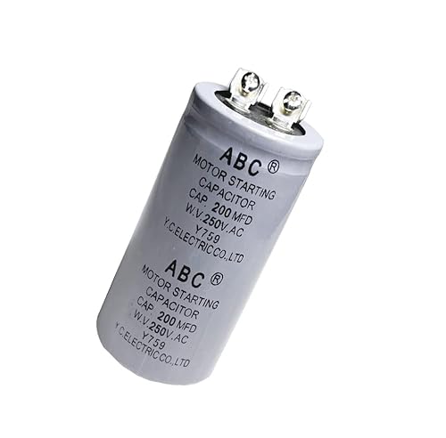 1× CD60 ABC Motor Condensador de arranque del motor 200UF 250VAC 200MFD para Refrigerador Aire Acondicionado Electrodomésticos, Alta Eficiencia Baja Pérdida Rendimiento Estable.