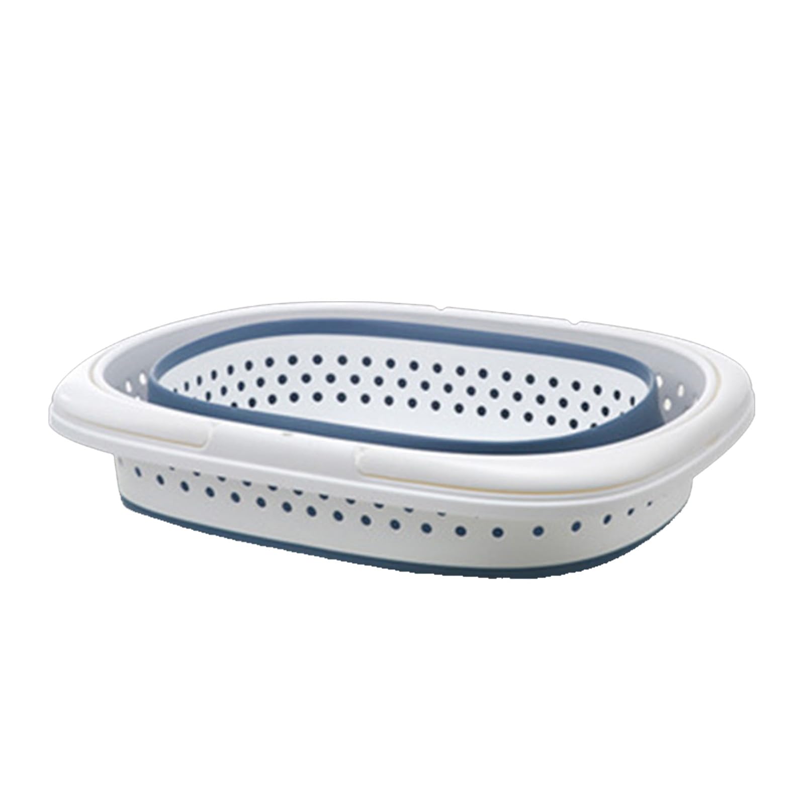 EMUKOEP Cesto Portabiancheria Pieghevole Traspirante con Doppio Manico per Riporre la Casa 15,4 X 20,1 X 11,8 Pollici (Blu Bianco)