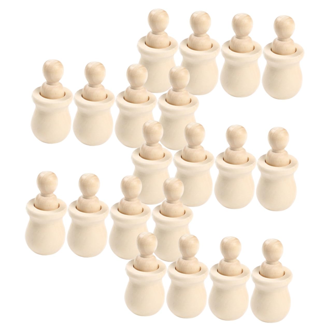 20piezas Muñecos de Madera sin Pintar con Clavijas para Manualidades DIY para Decoración de Cumpleaños